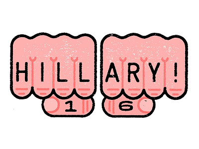 Hillary! editorial illustration texture