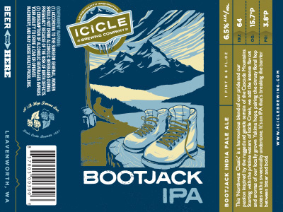 BootJack IPA 2015 Label Update beer bottle label illustration ipa label