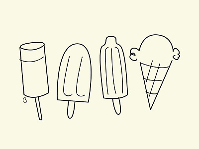 Popsicles daydream doodle ice cream illustration illustrator pen tool popsicle summer vector weekend yum