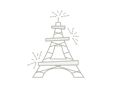 Eiffel Shimmy cute eiffel fireworks flat france icon iconography illustration line paris simple vector