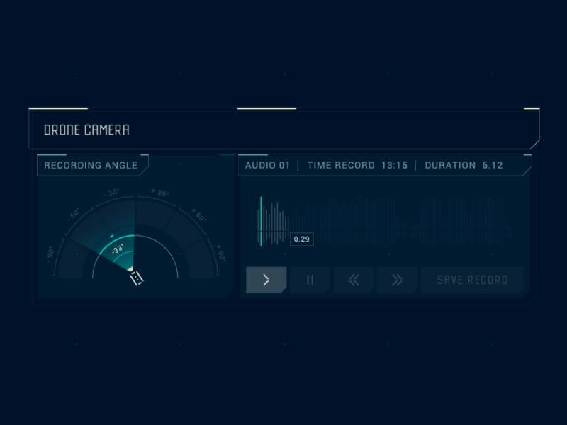 Camera Audio animation audio buttons camera vision futuristic loop ui