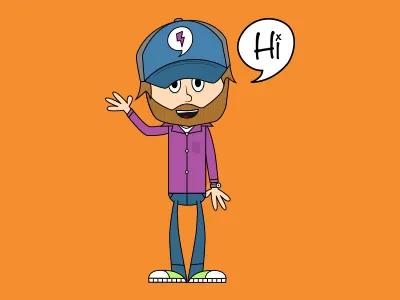 Hi brad chmielewski guy illustration person wave