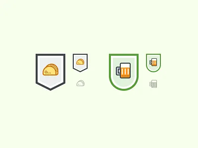 Taco And Beer Badges asana badge beer drinks food icon rewards sci fi taco