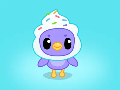 supa cos bird blue cartoon cute icecream purple supa