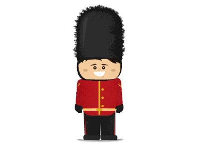 Happy Guard british character flat footguard guard illustration london red royal security soldier wip