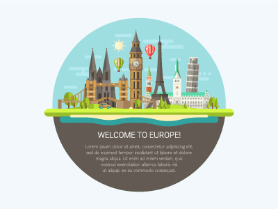 Welcome to Europe Postcard big ben design europe flat landmark postcard summer time tourism travel