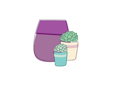 Succulents adobe doodle draw illustration illustrator plants succulents vector