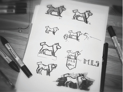 MLS Concept lion logo sketch