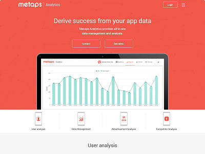 Analytics landing page analytics app data dashboard data landing page