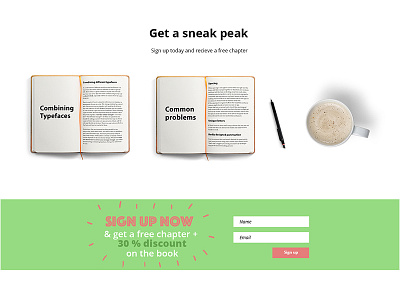 Detail from the Typography Guide Landing Page ebook landing page sales page sign up signup typography typography guide
