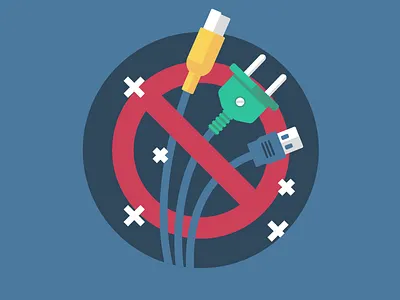 Icon: Plug-ins are not required cartoon flat icon illustration plugin vector