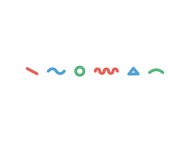 Symbols blue confetti green lines pattern red shapes simple lines stripe stroke symbols white space