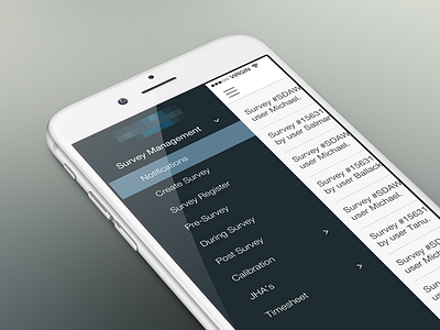 Survey Management App app clean dashboard design flat ios ui