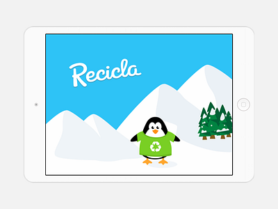 Recicla Game Prototype - Launch Screen app child design education environment game ice prototype recycling tablet waste