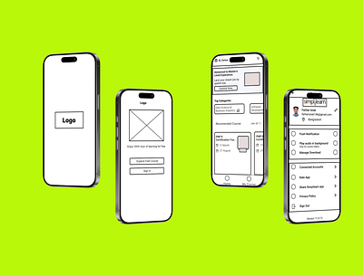 simplilearn app wireframe mockup design ui