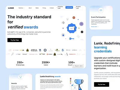 Award Verification Platform Design award platform award verification blockchain security business platform certificate system digital certification digital credentials interactive ui learning modern website motion graphics responsive design saas design smart contracts ui design ux design ux ui verification motion design verification system web3 identity