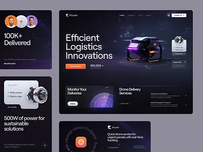 Website for a Logistics Startup ✦ Kourier design interface product service startup ui ux web website