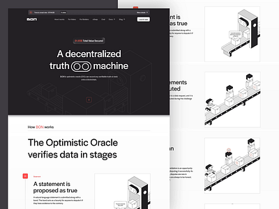 Decentralized Oracle Verification System UI blockchain oracle bold headings clarity focused ux data driven platform data verification decentralized system futuristic design information hierarchy innovative blockchain interactive design isometric illustrations minimalistic design modern typography motion graphics optimistic oracle tech driven layout trustless infrastructure user interface ux ui web3 design