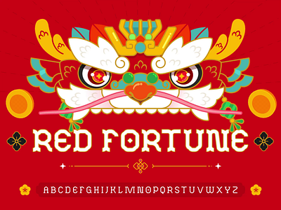 Red Fortune - Asian Typeface animation asian chinese culture chinese dragon ethnic font design illustration lion dance motion graphics new year typeface typo typography