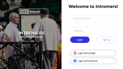 Intromers Login Page animation branding ui