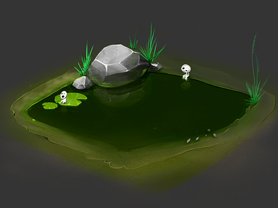 Terrain item for secret project. #2 game green kodama lake stone