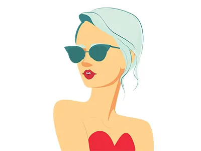 Sun glasses bikini cartoon castle character design concept art illustration summer sun sun glasses vector