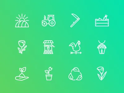 The Agriculture & Ecology Icons 100 agriculture bio eco ecology flower icon icons line