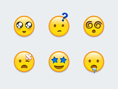 New Apple Emojis apple confused drooling emojis enamored expressions hypnotized injured sketch starstruck