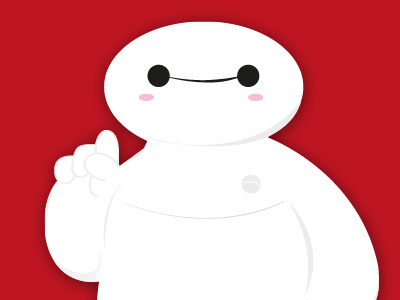 Hello Baymax (•–•) baymax bighero6 character cute disney fanart hero illustration red robot vector