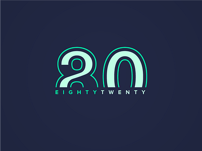 80 / 20 logo minimal typography