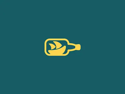 Ship In The Bottle mark / Logo bottle branding creative drink identity inspirational logo mark minimal ship water wine