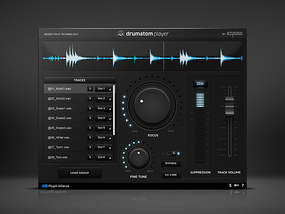 DrumatomPlayer black buttons engineering interface knob music plugin slider software sound ui ux