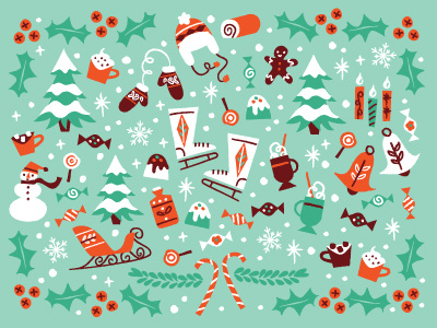 Christmas in May christmas holidays ice skates illustration sweets