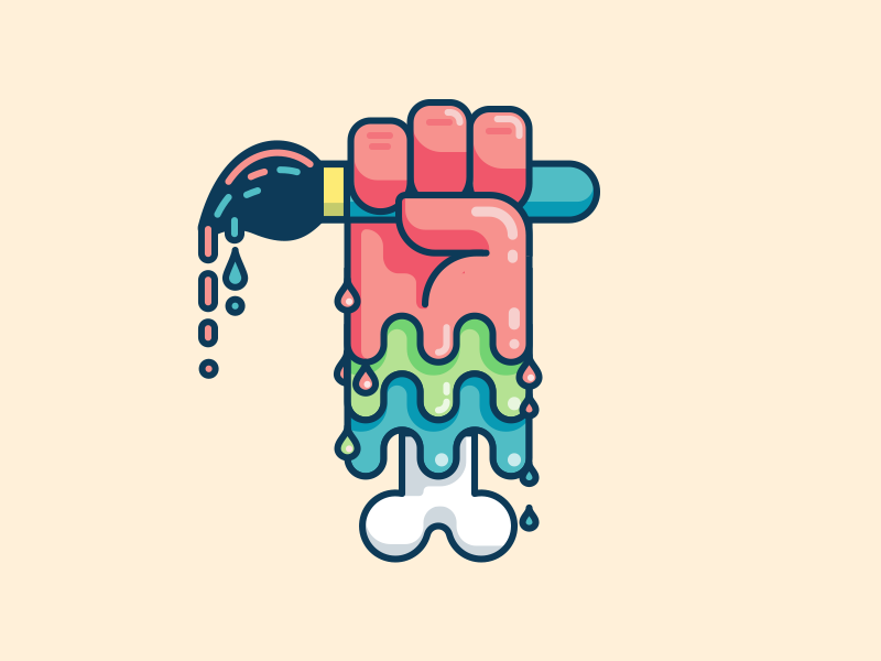 Paint or Die brush colorful drip fun illustration illustrator simple slime vector