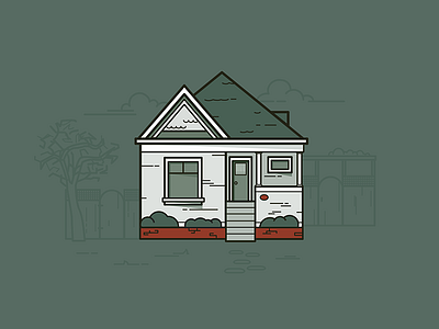 Home brick green home house illustration illustrator simple vector