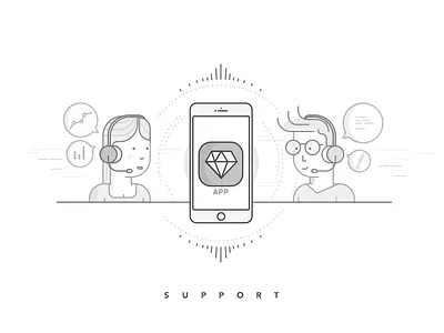 App Support app boy girl line liny mobile phone support