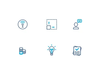 Blue Icons blue coins icons light bulb mobile money scale tax