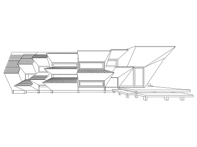 Pavellón Endesa illustration architecture barcelona building drawing illustration lines pavellón endesa vector