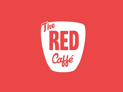 Red Cafe Logo branding cafe creative flat font logo red simple type white
