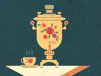 Samovar flat icon tea