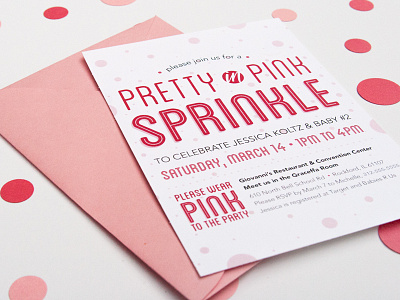 INVITATION | pink polka dot baby girl shower invite baby baby girl baby shower baby sprinkle confetti invitation invite light pink pink polka dot shower invitation shower invite