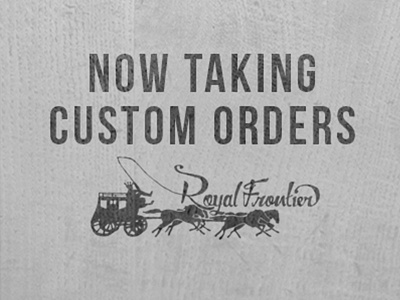 Royal Frontier Coffee coffee custom drawn frontier logo royal stagecoach wood