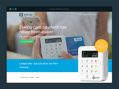 Sumup Facebook Landing design ecommerce facebook landing mobile payment sumup ui ux visa web website