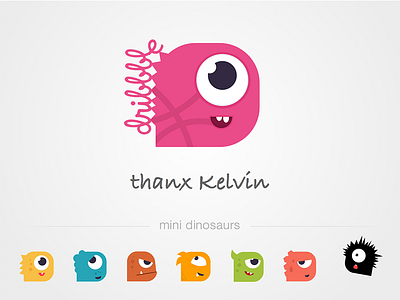 Dribbble Debut colorful debut dinosaurs dribbble emotion