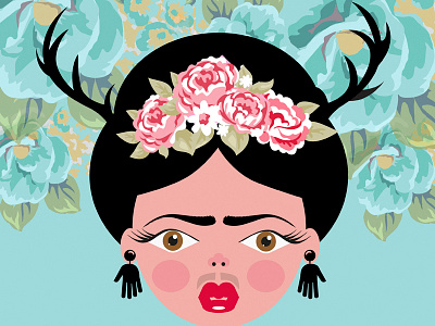 Frida frida illustration illustrator ilustración kahlo vector art