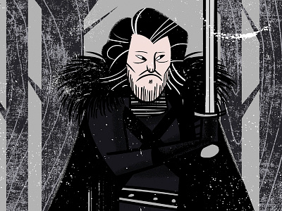 Jon Snow cartoon game of thrones illustration