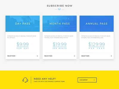 Subscribe Now pricing sports subscribe support ui design web design
