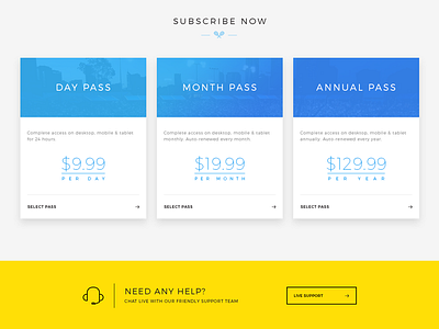 Subscribe Now pricing sports subscribe support ui design web design