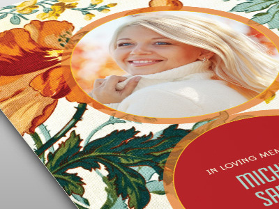 Floral Beauty Funeral Program Template memorial service memorial service program obituary older woman program for funeral program templates psd red remembrance spring template for funeral program