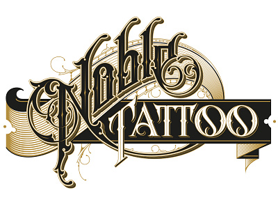 Noble hand lettering noble schmetzer studio tattoo vector